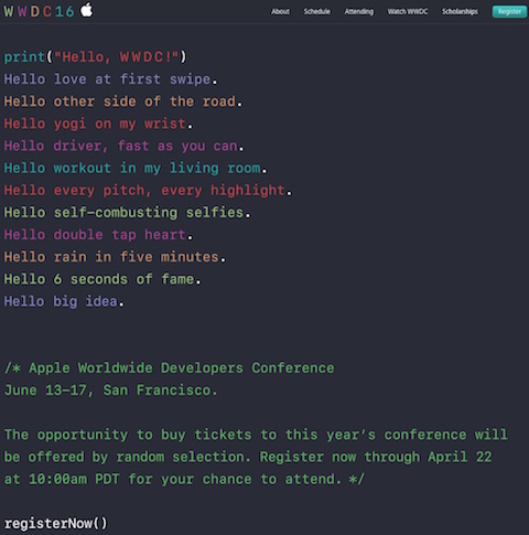 アップルは6月13日から17日まで開発者向けイベント「WWDC 2016」を開催