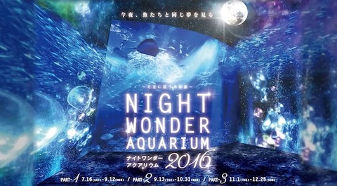 新江ノ島水族館はクリスマス仕様のイベント「ナイトワンダーアクアリウム2016～月光に漂う水族館～」を12月25日まで開催
