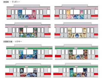 東急線のラッピング車両イメージ