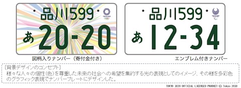 国土交通省は東京2020オリンピック・パラリンピックの特別仕様ナンバープレートのデザインを決定